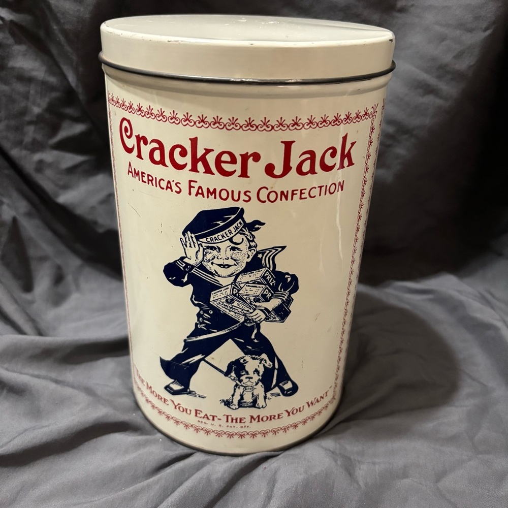 Vintage Cracker Jack Tin Canister 1980s